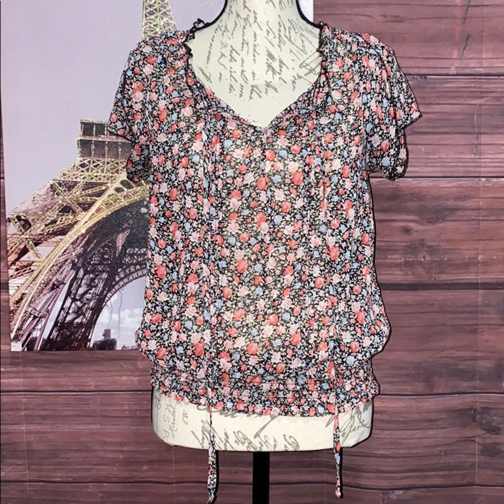 Sheer Floral Blouse